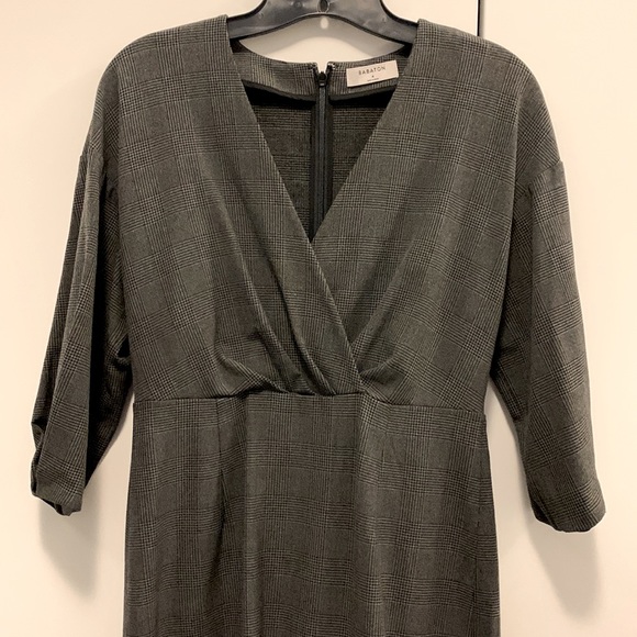 BABATON GRAY PLAID MIDI DRESS - Picture 2 of 9